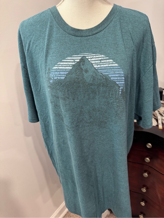 Sonoma Other - Men's Teal Graphic Mountain Crew Neck T-Shirt